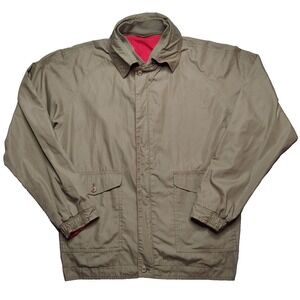 VTG SEARS THE MEN STORE Men 40 Reversible Red Khaki Windbreaker Jacket